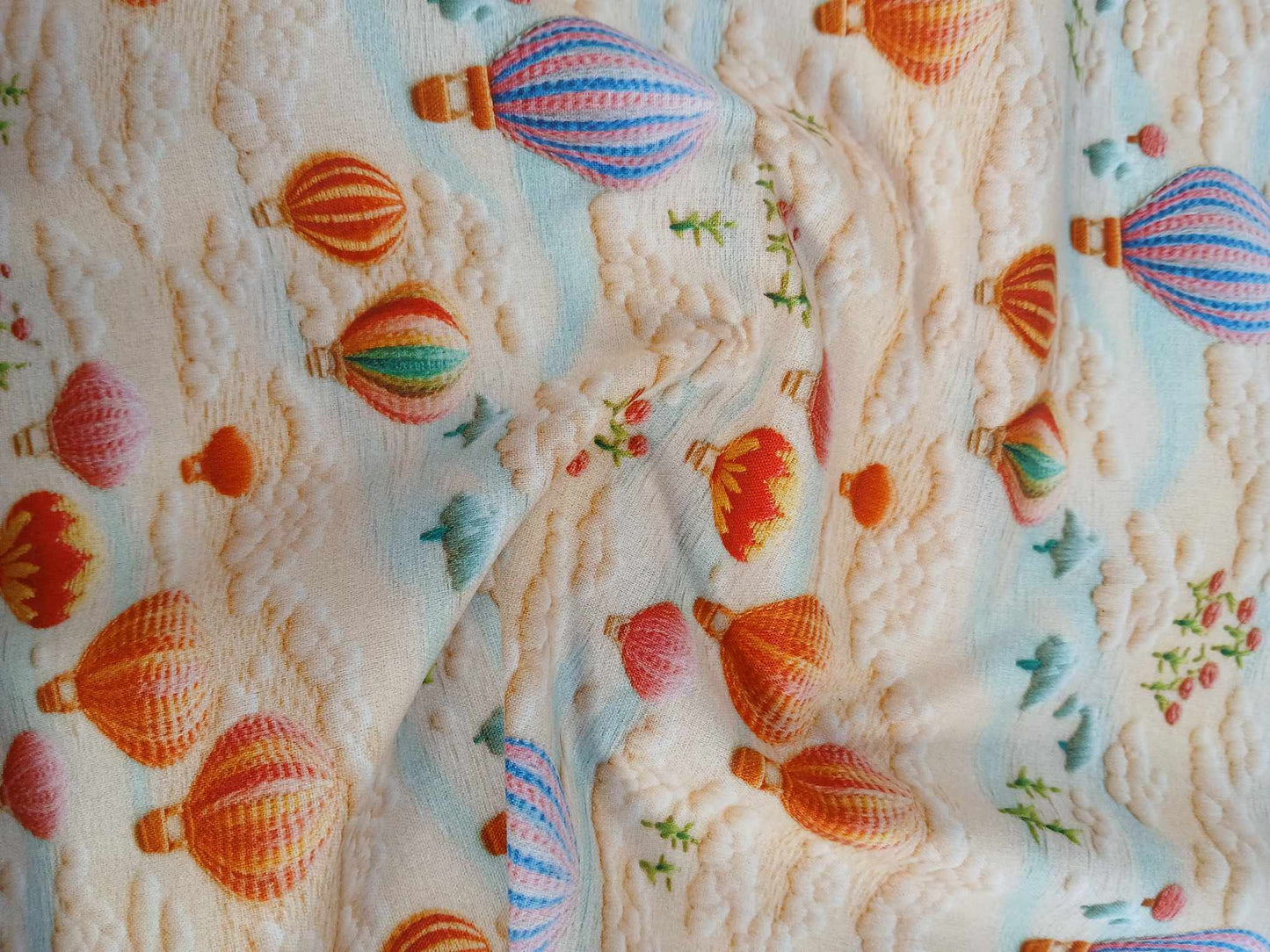 100% Cotton - Digital Print - Cream/Orange/Red/Blue/Purple - 44" Wide - Sold By the Metre