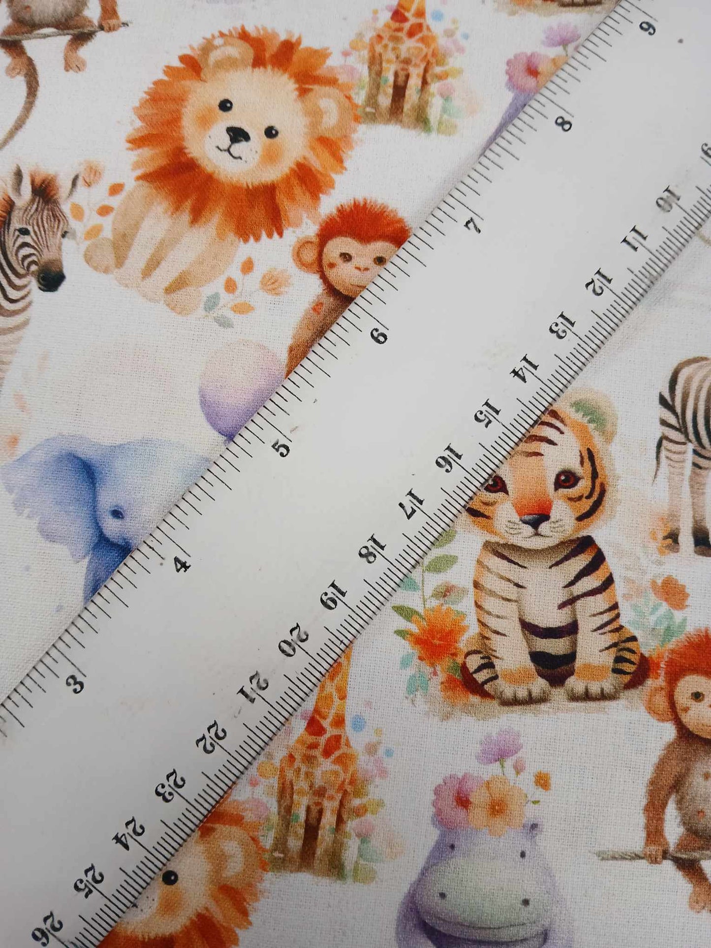 100% Cotton - Digital Print - Blue/Cream/Lilac/Purple/Orange/Brown - 44" Wide - Sold By the Metre