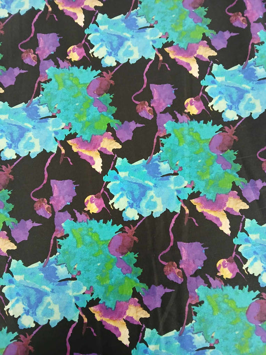 Cotton Satin - Blue/Black/Purple/Green - 56" Wide - Sold By the Metre