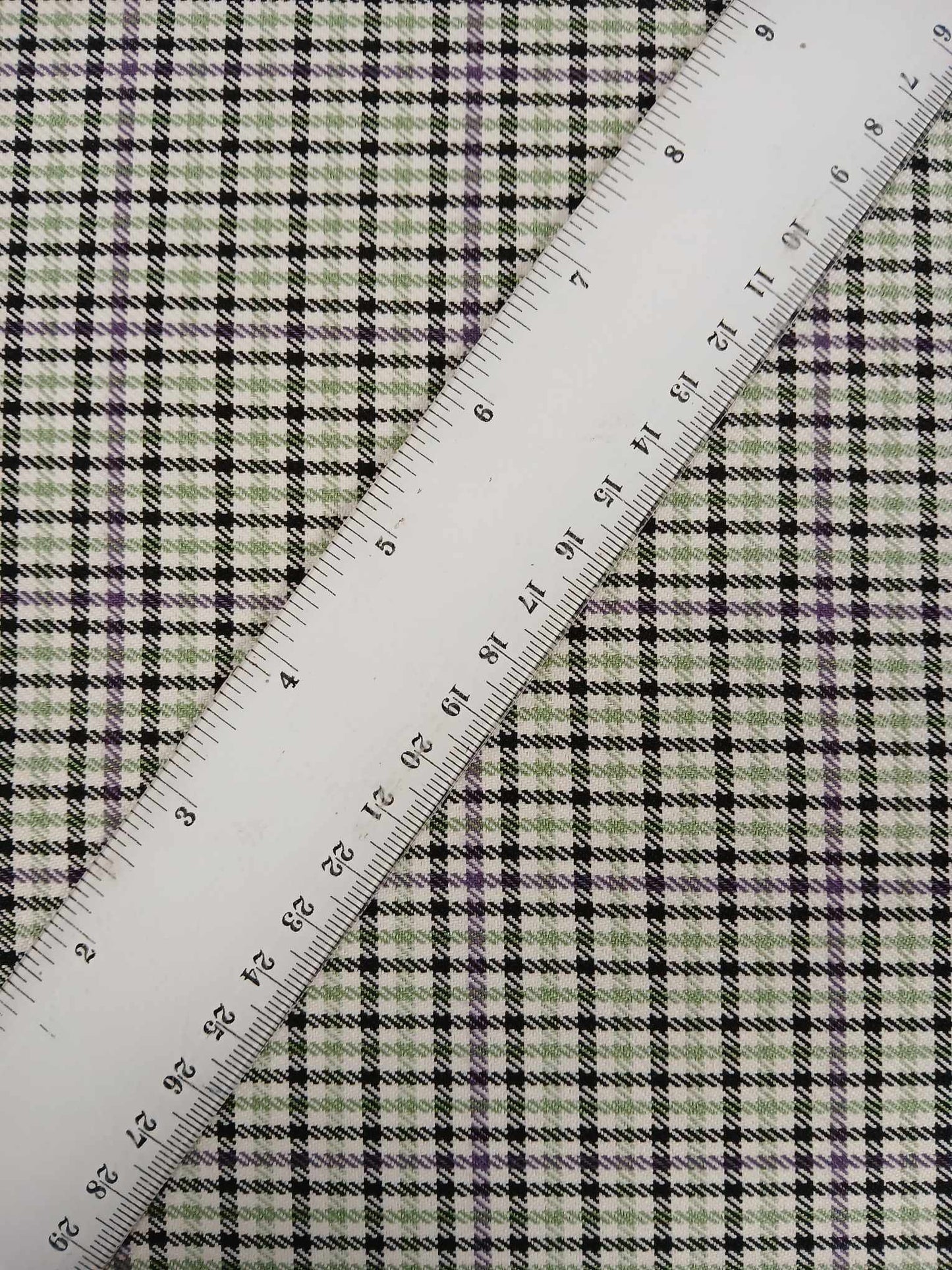Colour Woven Check Suiting - Green/Cream/Black - 59" Wide - Sold By the Metre