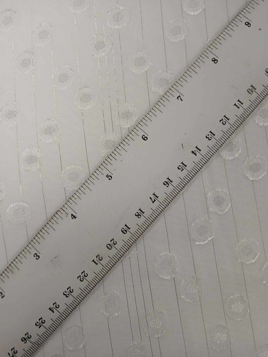 Clipped Chiffon - White/Silver - 56" Wide - Sold By The Metre