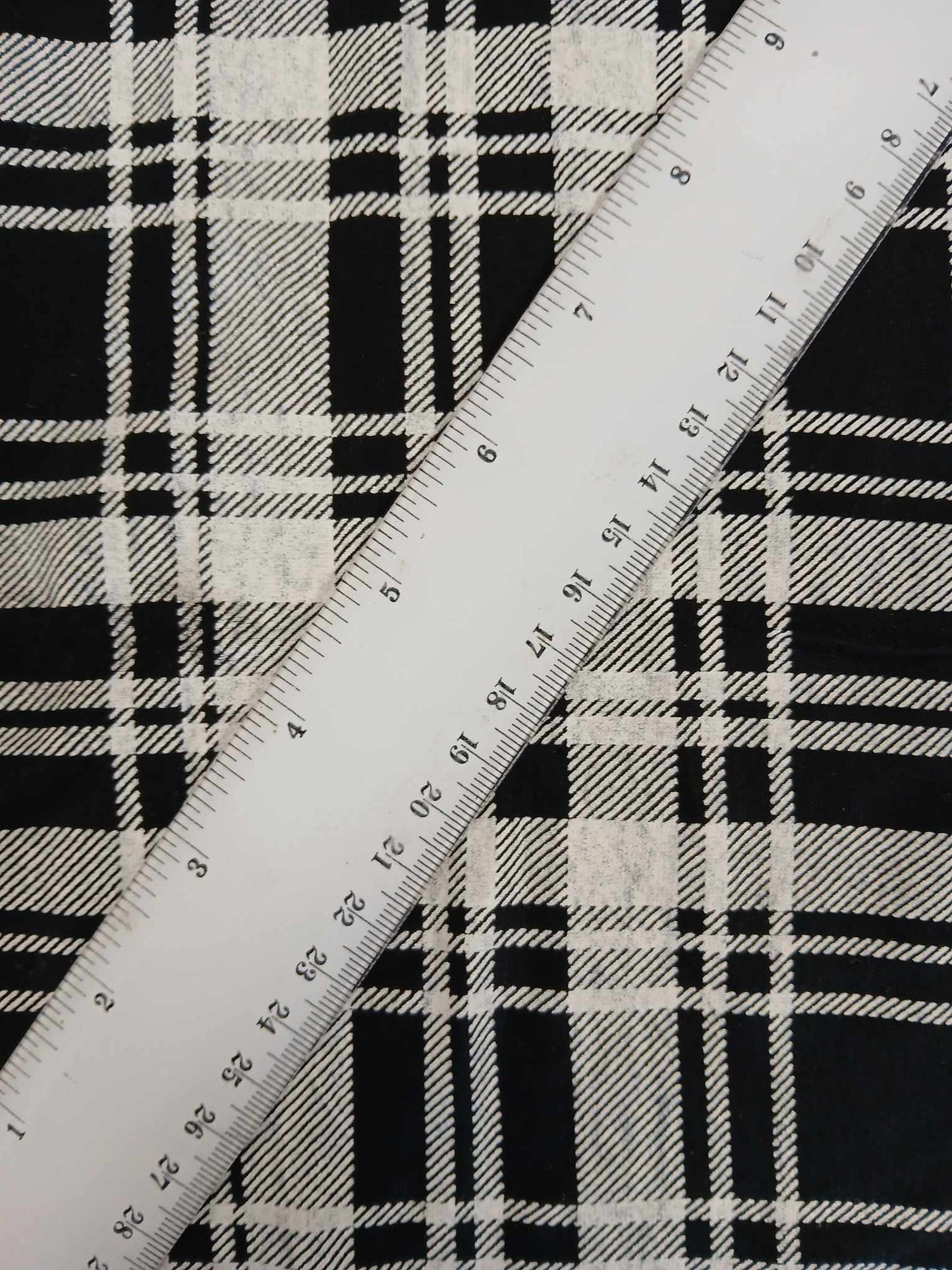 Viscose Lycra - Check - Black/White - 64" Wide - Sold By The Metre