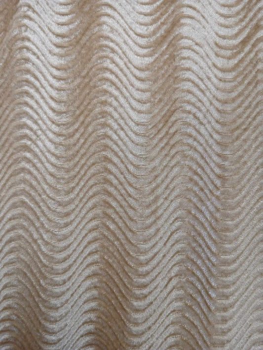 Velvet - Wave - Champagne - 57" Wide - Sold By The Metre