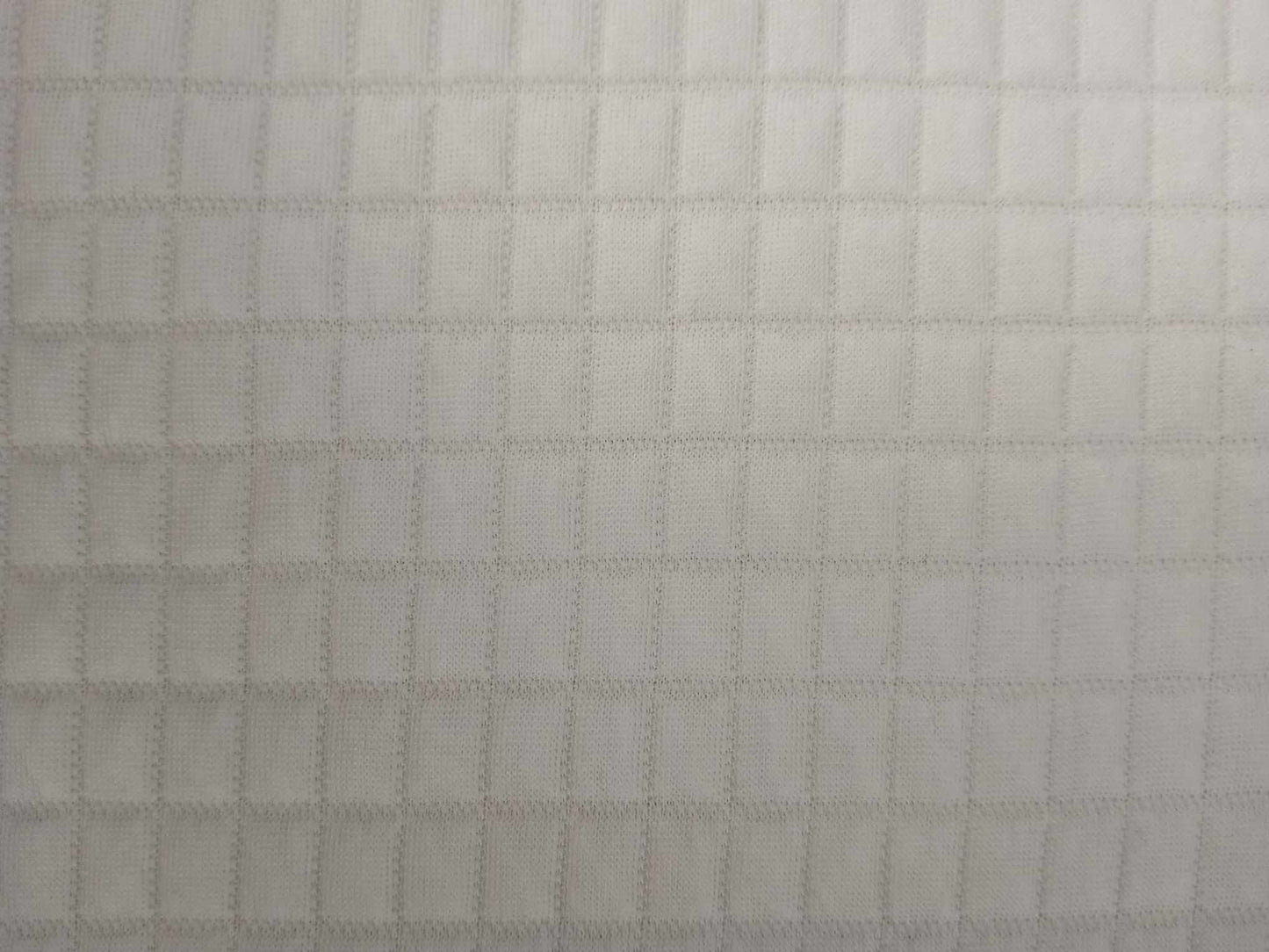 Box Quilt Lycra - White - 61" Wide - Sold By The Metre