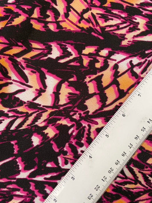 Crepe - Purple/Mustard/Cream/Black - 60" Wide - Sold By The Metre