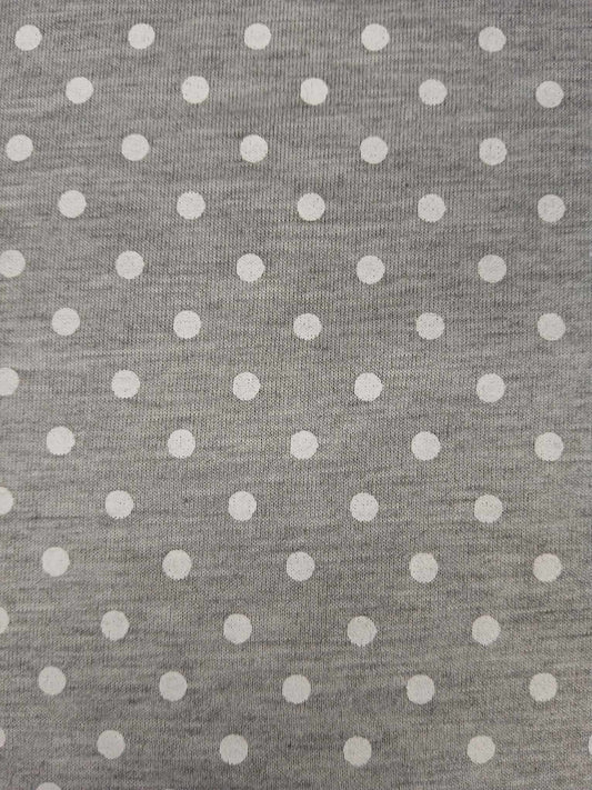 Viscose Lycra - Spot - Grey/White - 61" Wide - Sold By The Metre