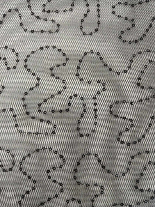 Sequins Mesh - Black - 58" Wide - Sold By the Metre