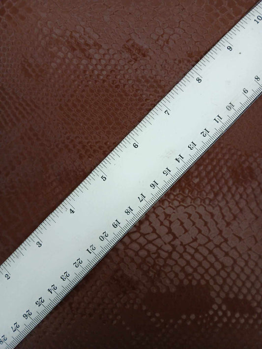 PU Lycra - Snakeskin - Brown - 55" Wide - Sold By the Metre