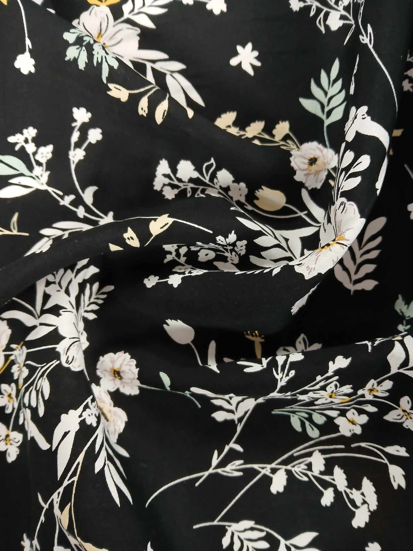 Viscose - Black/White/Yellow/Green - 57" Wide - Sold By the Metre