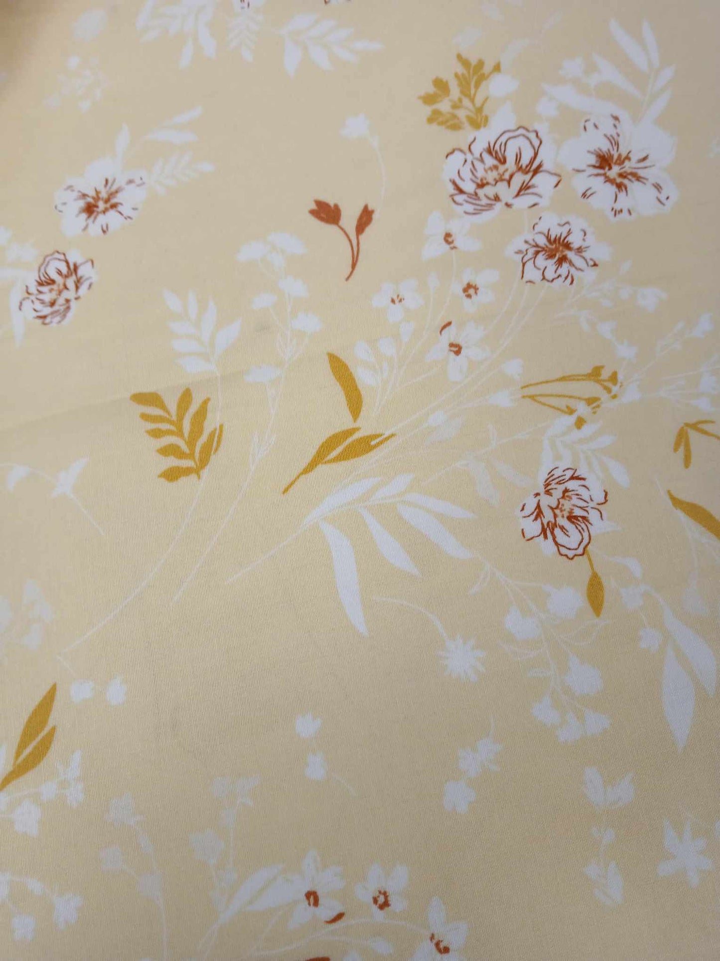 Viscose - Yellow/Mustard/White - 57" Wide - Sold By the Metre