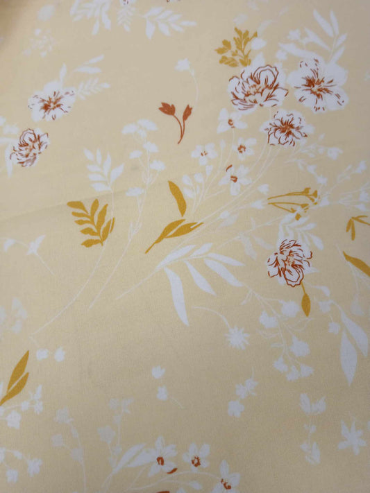 Viscose - Yellow/Mustard/White - 57" Wide - Sold By the Metre