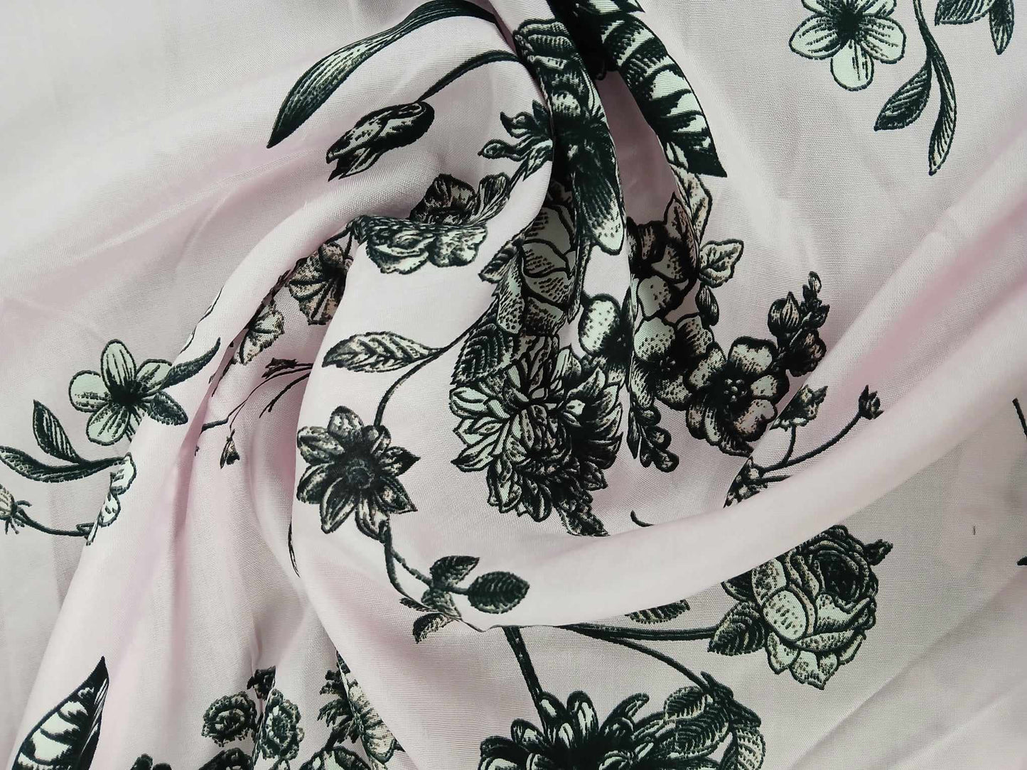 Viscose - Pink/Black - 57" Wide - Sold By the Metre