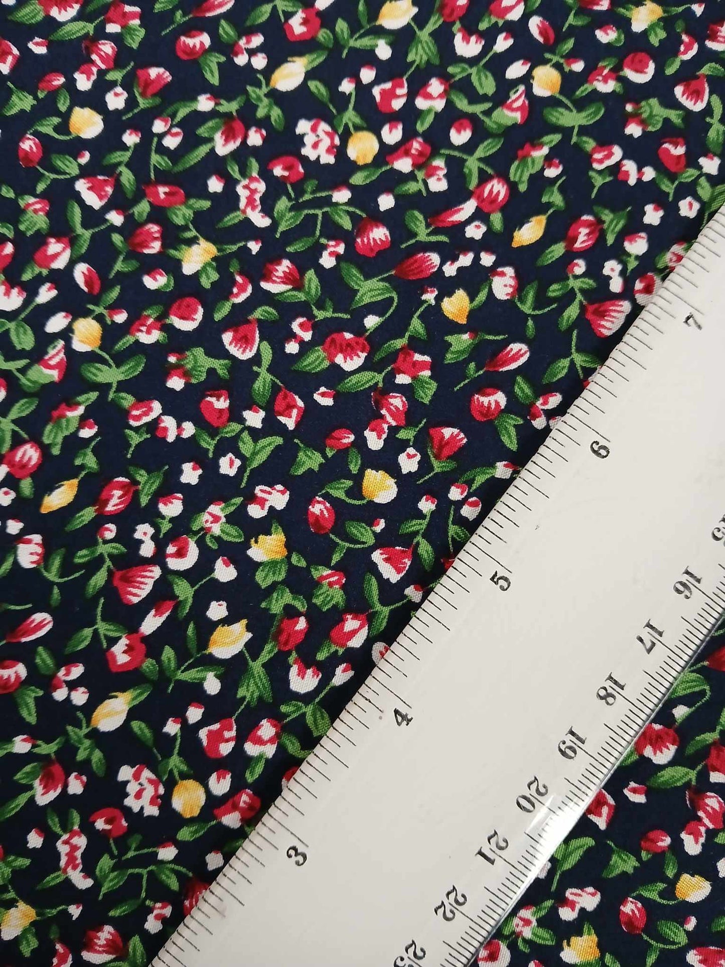 Viscose - Navy/Pink/Yellow/Green - 57" Wide - Sold By the Metre