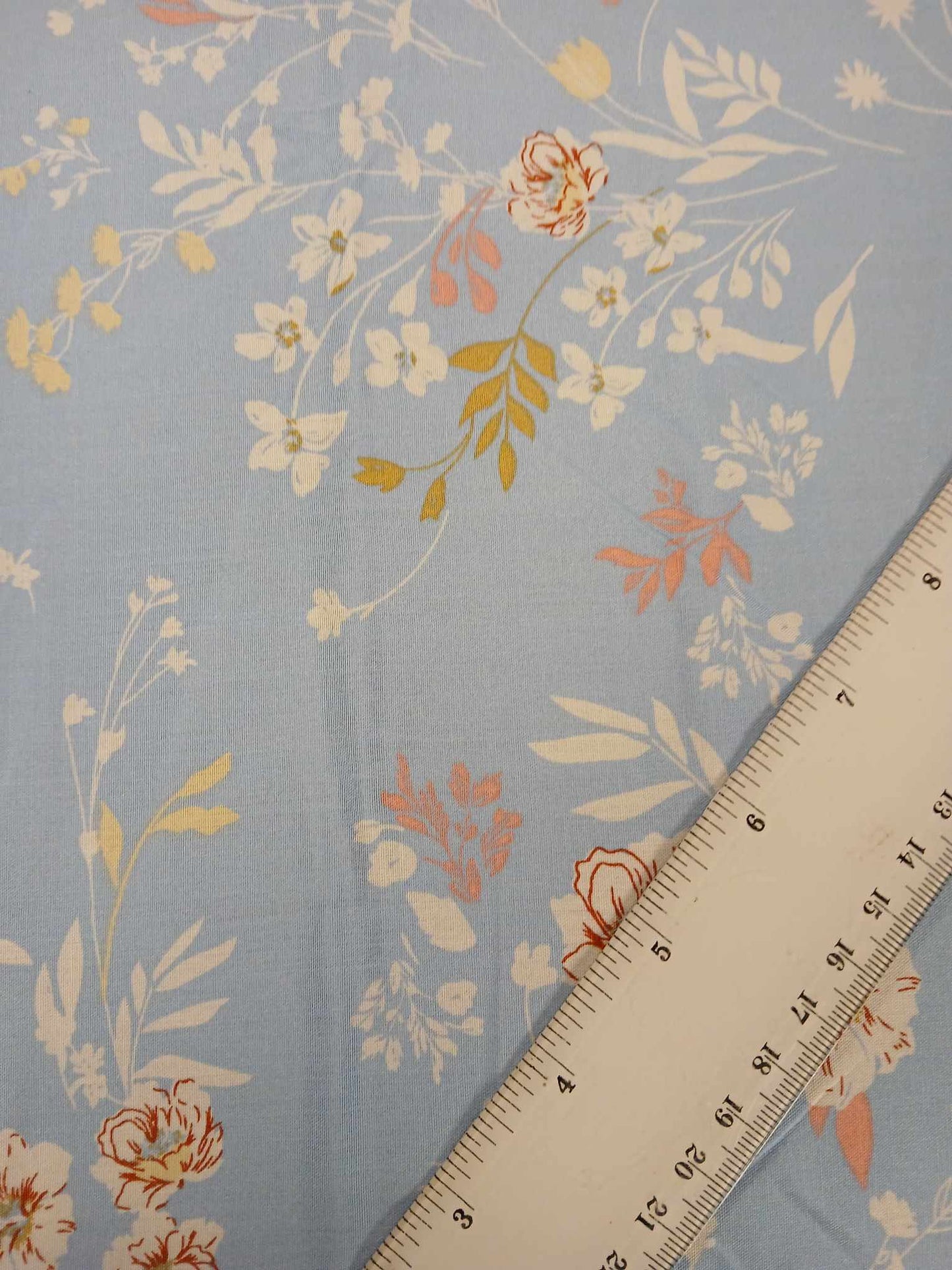 Viscose - Blue/Pink/White - 57" Wide - Sold By the Metre