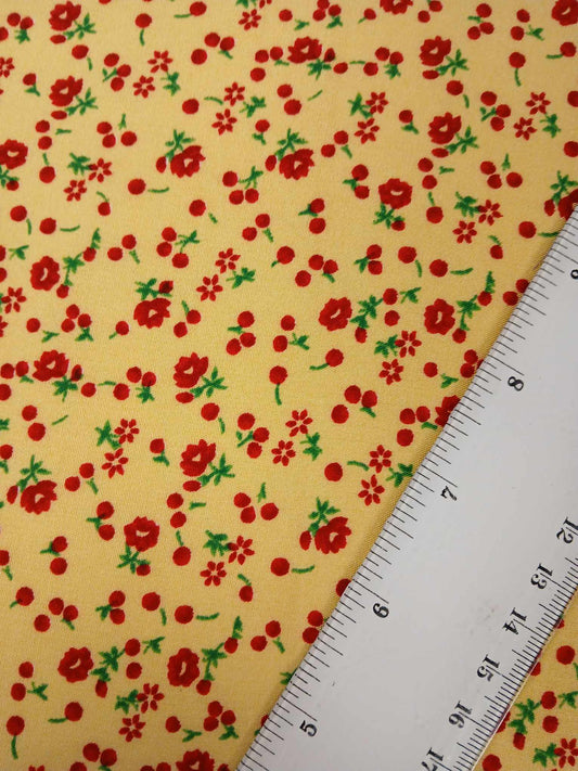 Viscose - Yellow/Red/Green - 57" Wide - Sold By the Metre