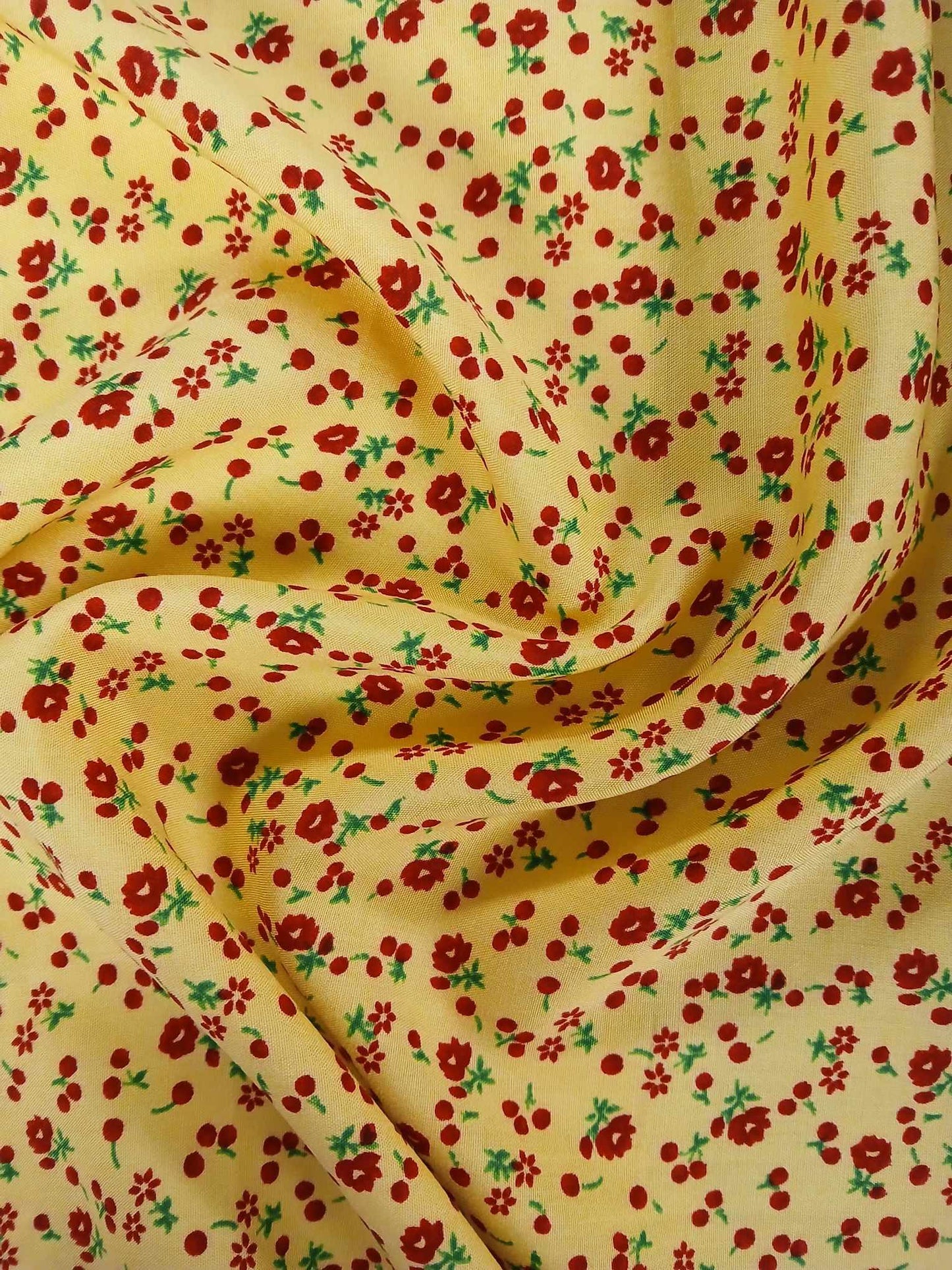 Viscose - Yellow/Red/Green - 57" Wide - Sold By the Metre