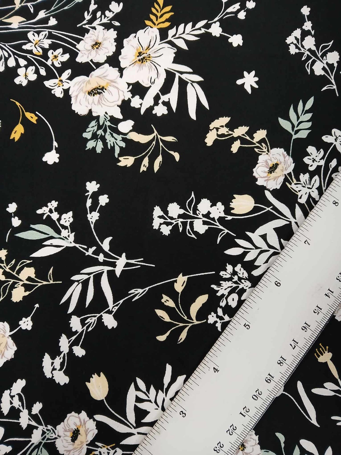 Viscose - Black/White/Yellow/Green - 57" Wide - Sold By the Metre