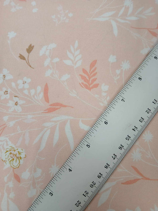 Viscose - Pink/White/Beige - 57" Wide - Sold By the Metre