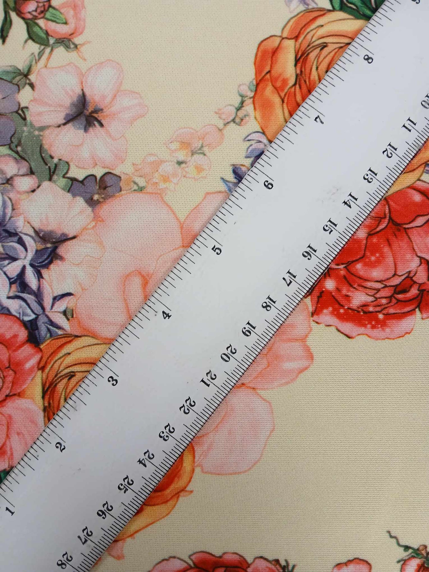 Scuba - Floral - Yellow/Pink/Orange - 58" Wide - Sold By the Metre