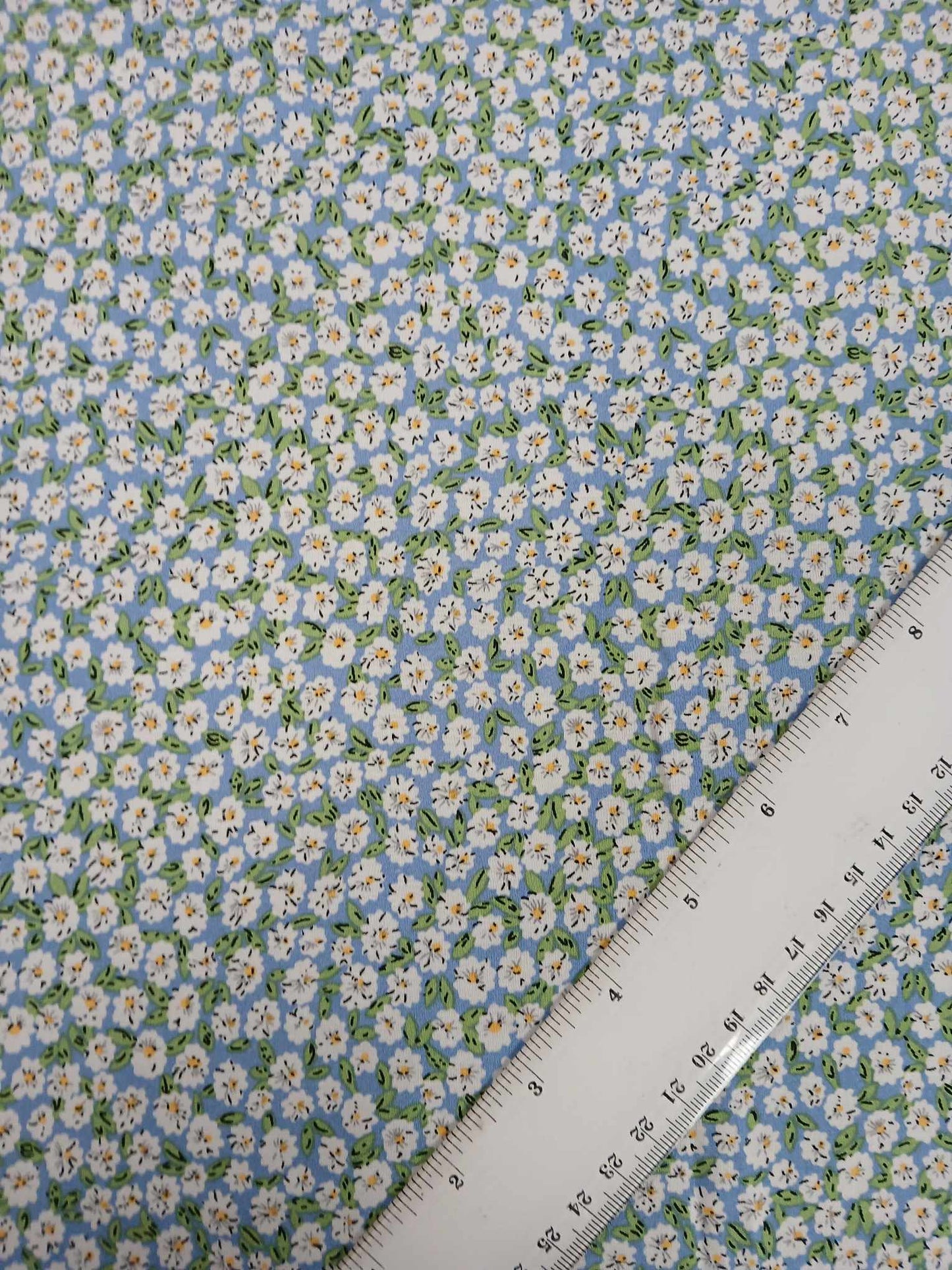 Viscose - Blue/Yellow/Green/White - 57" Wide - Sold By the Metre