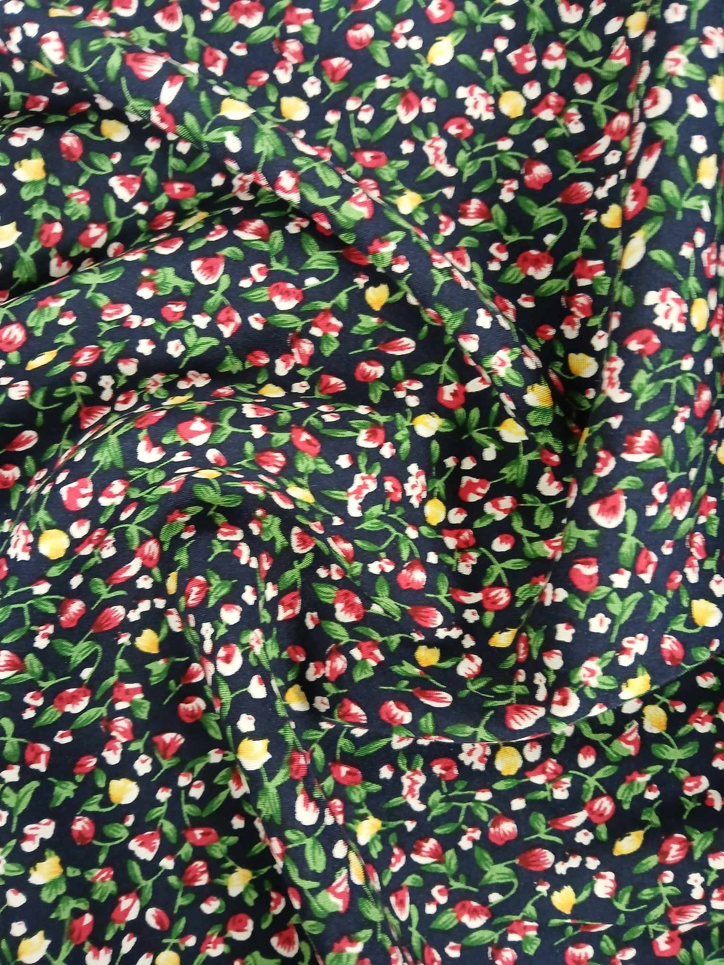 Viscose - Navy/Pink/Yellow/Green - 57" Wide - Sold By the Metre