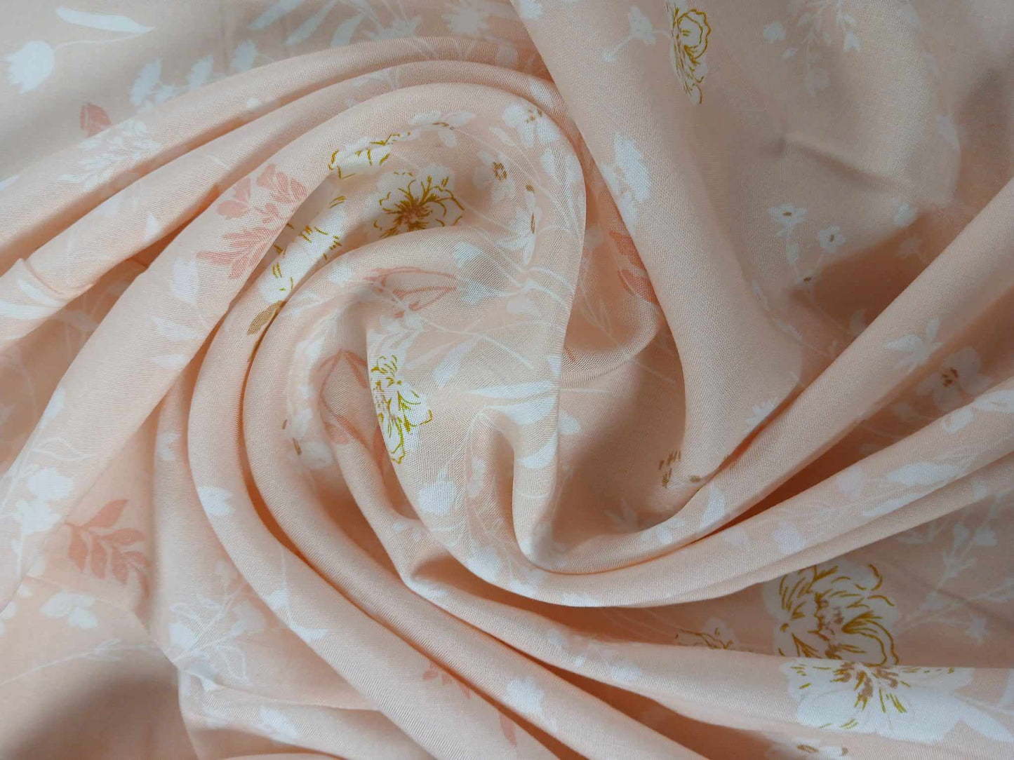 Viscose - Pink/White/Beige - 57" Wide - Sold By the Metre