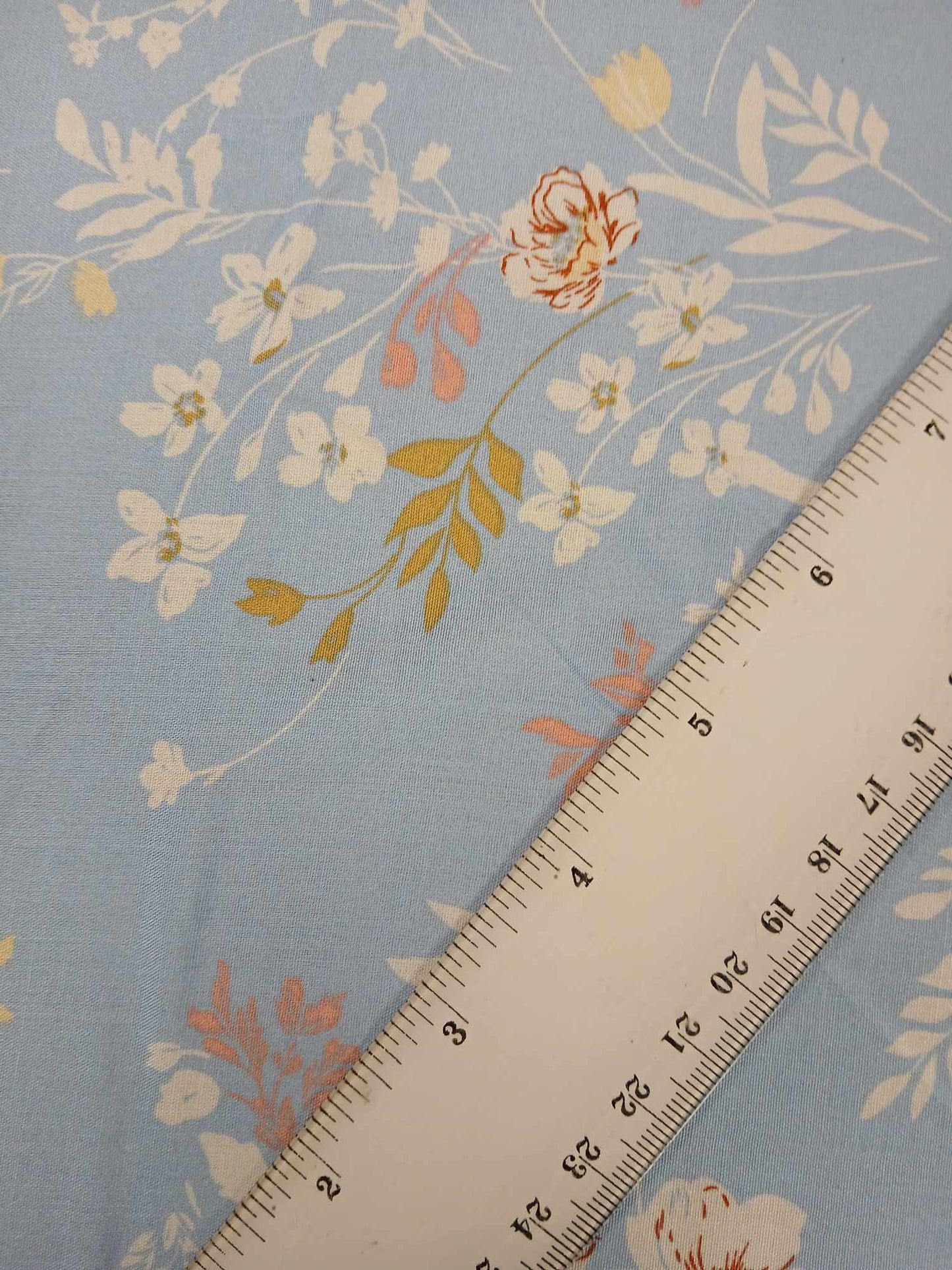 Viscose - Blue/Pink/White - 57" Wide - Sold By the Metre