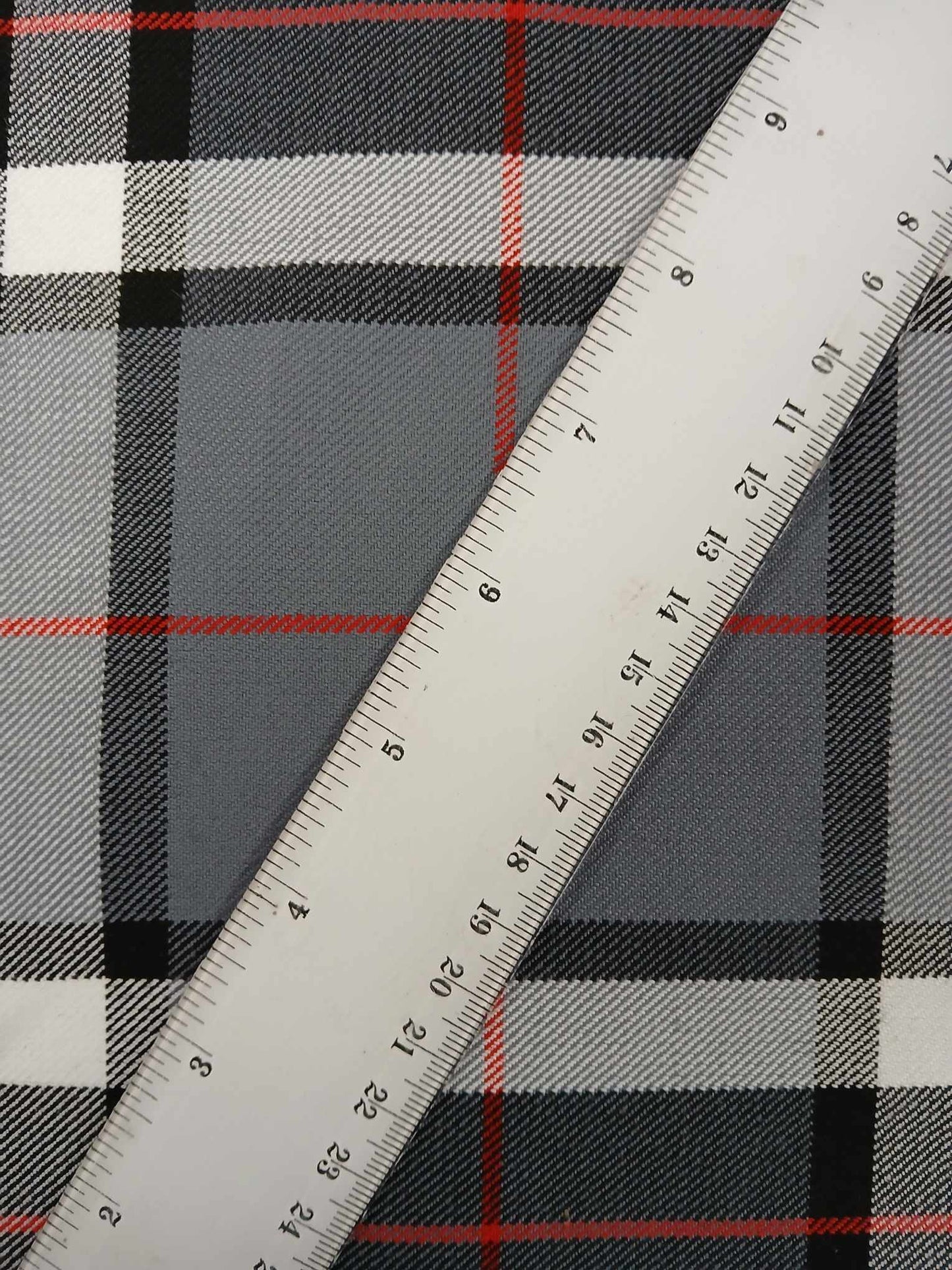 Poly Viscose 65/35 - Grey/Black/White/Red - 59" Wide - Sold By the Metre