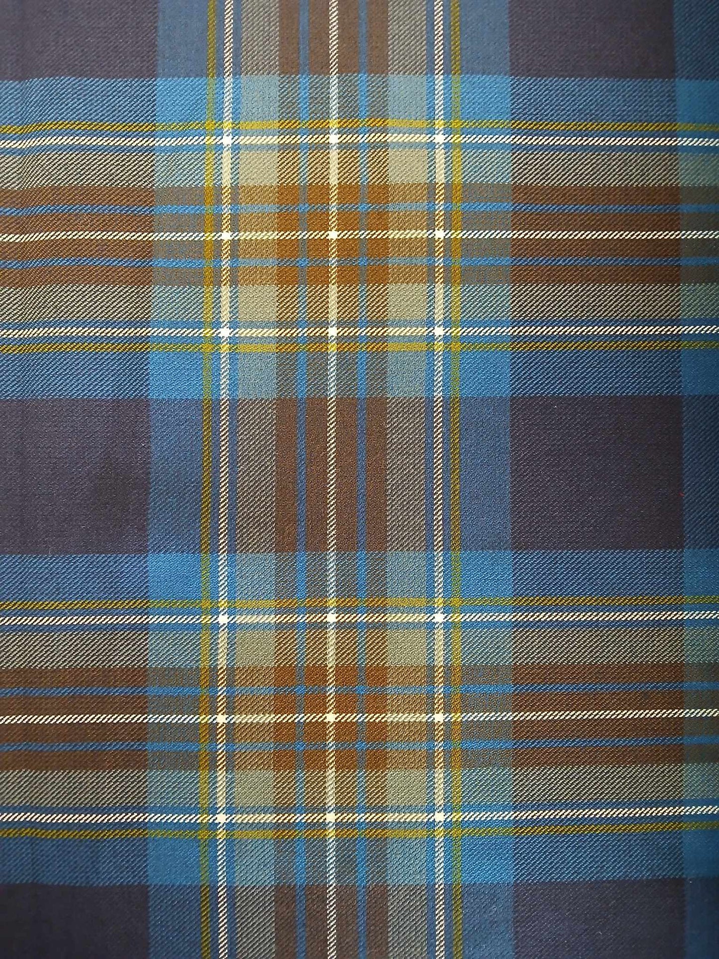 Poly Viscose 65/35 - Blue/Brown/Green/White - 59" Wide - Sold By the Metre