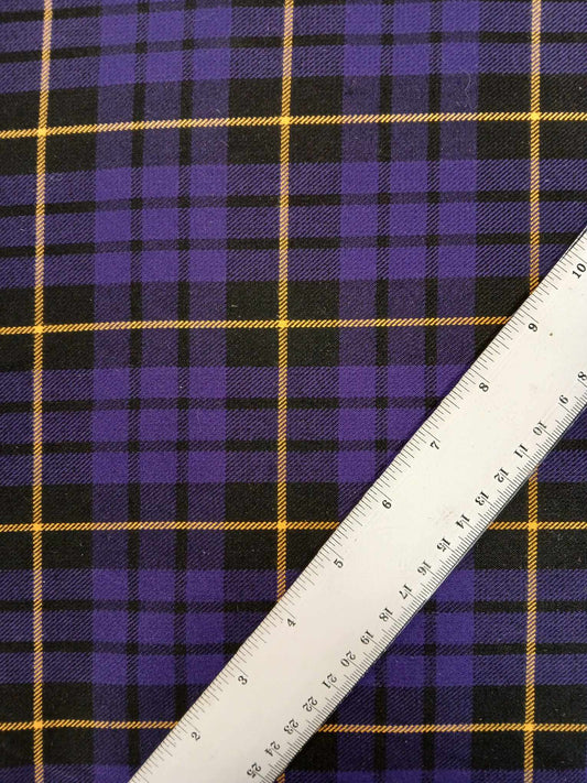 Poly Viscose 65/35 - Purple/Black/Yellow - 59" Wide - Sold By the Metre