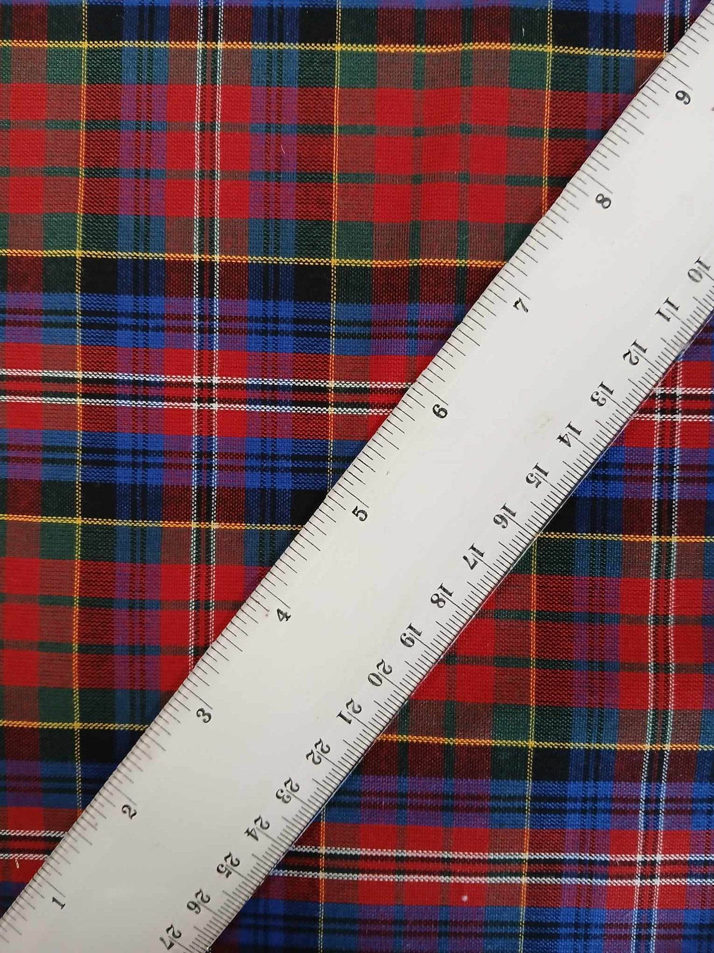 Poly Viscose 65/35 - Red/Blue/Yellow/Black - 60" Wide - Sold By the Metre