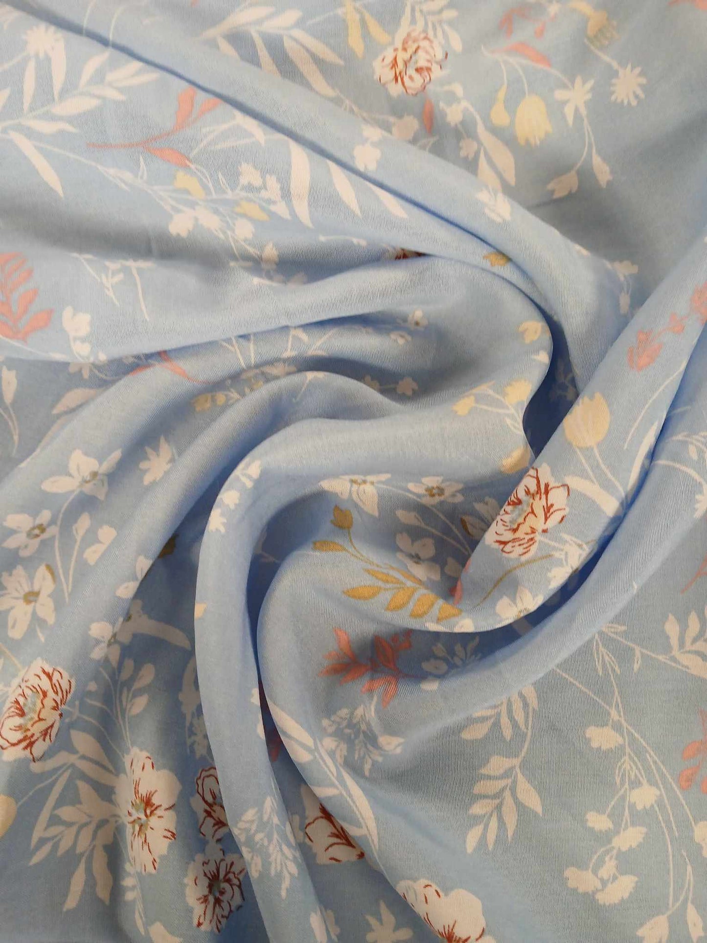 Viscose - Blue/Pink/White - 57" Wide - Sold By the Metre