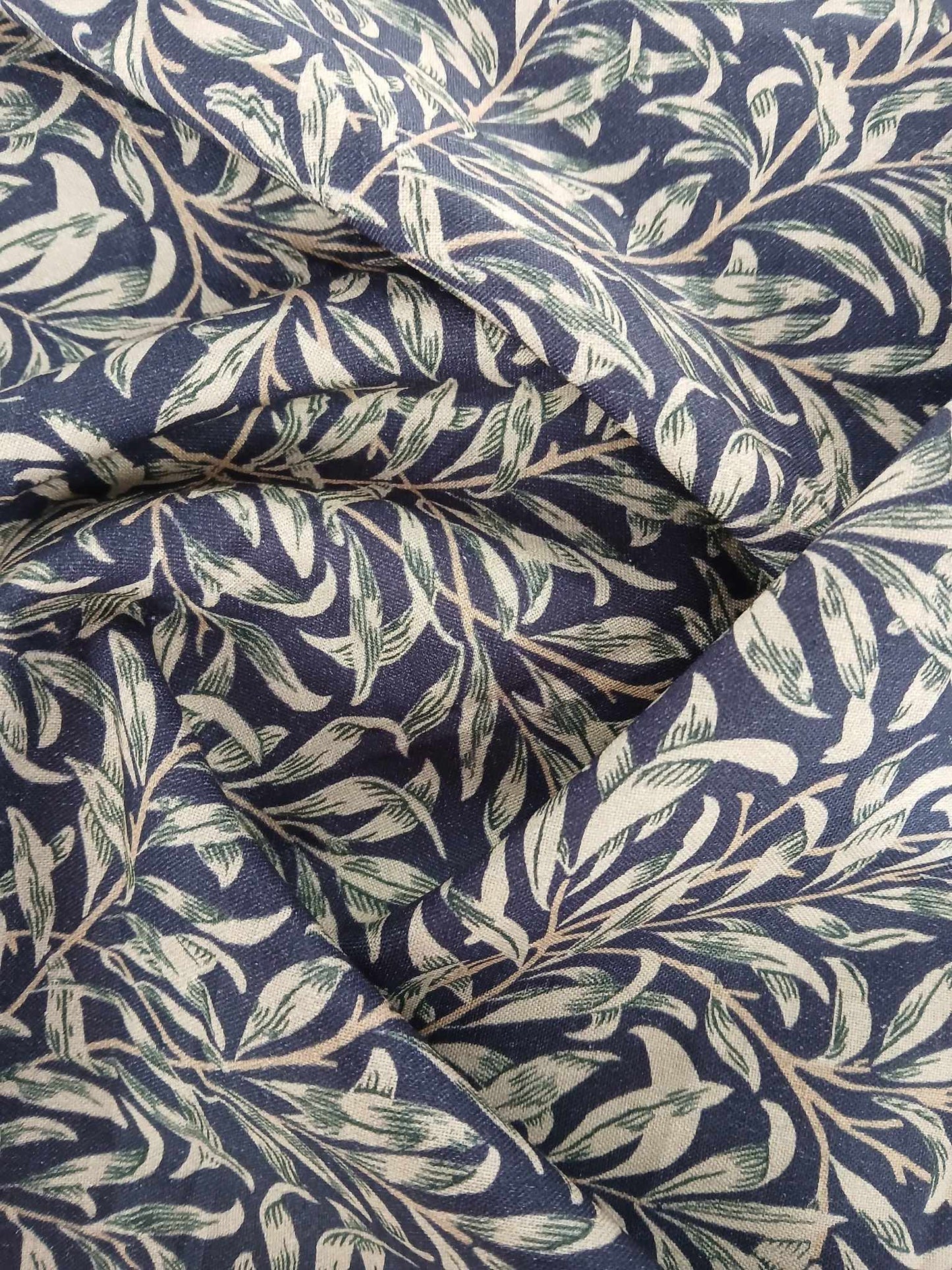 100% Cotton - Willow Bough - Navy - 55" Wide - Sold By the Metre