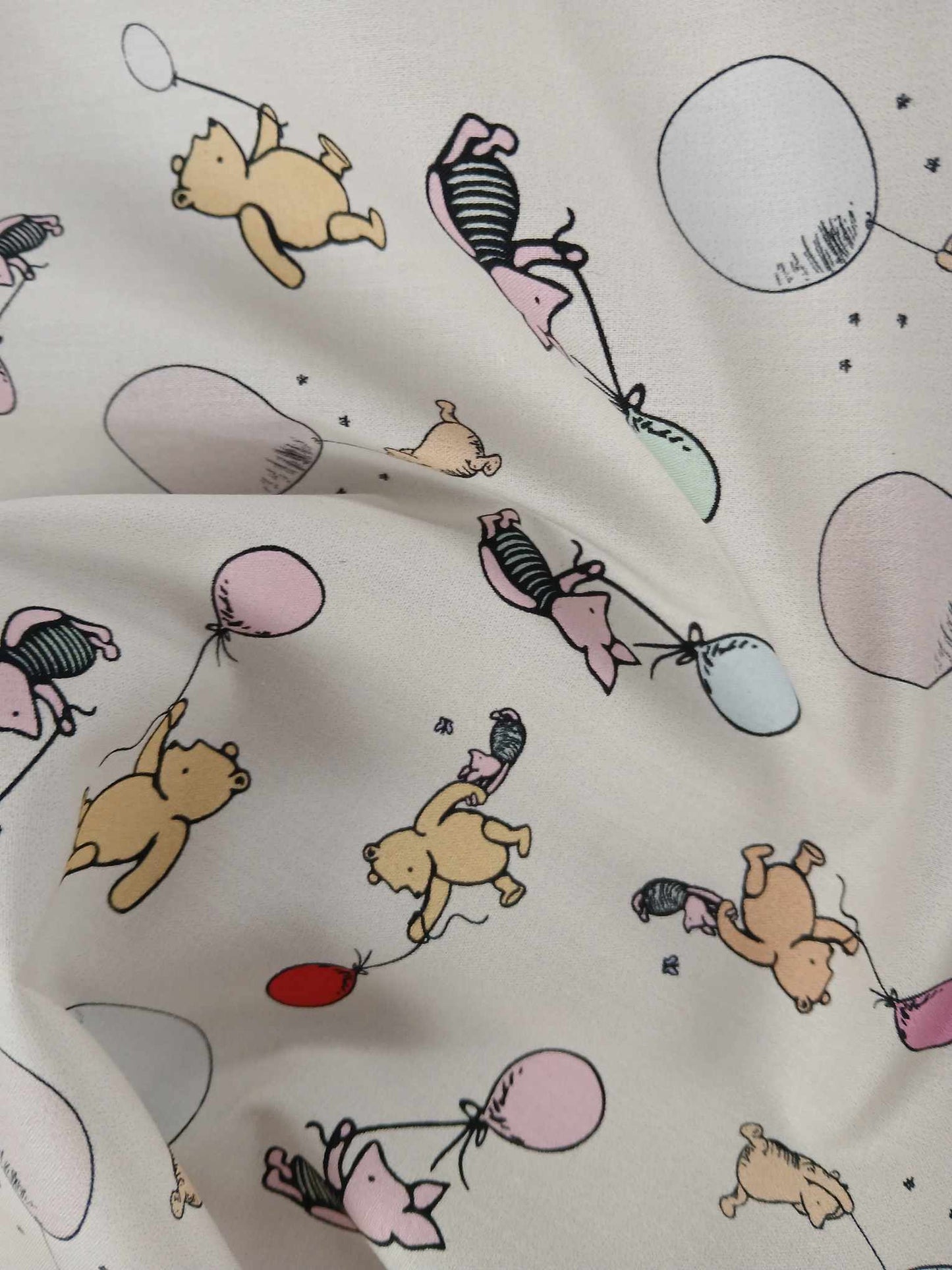 100% Cotton - Winnie and Friends - Ivory - 45" Wide - Sold By the Metre
