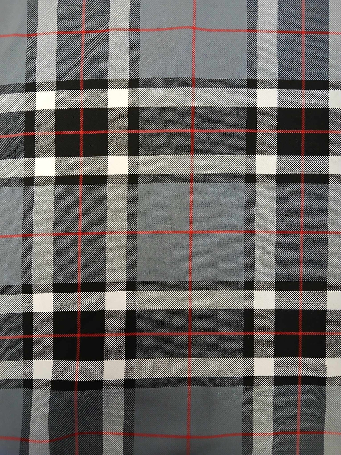 Poly Viscose 65/35 - Grey/Black/White/Red - 59" Wide - Sold By the Metre