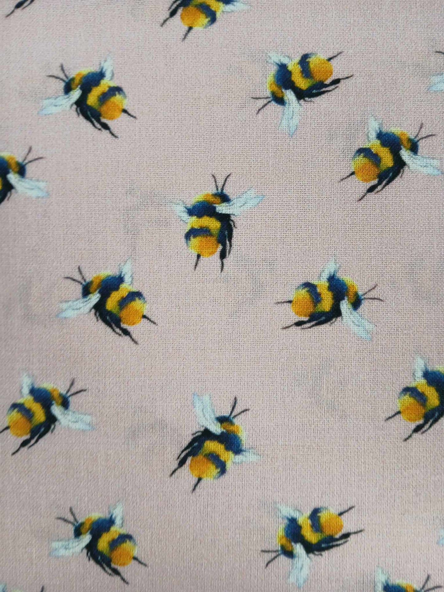 100% Cotton - Bumblebee - Pink/White/Yellow/Black - 54" Wide - Sold By the Metre