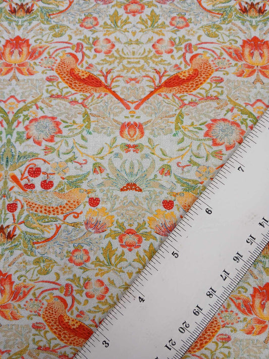 100% Cotton - Strawberry Thief - Silver - 55" Wide - Sold By the Metre