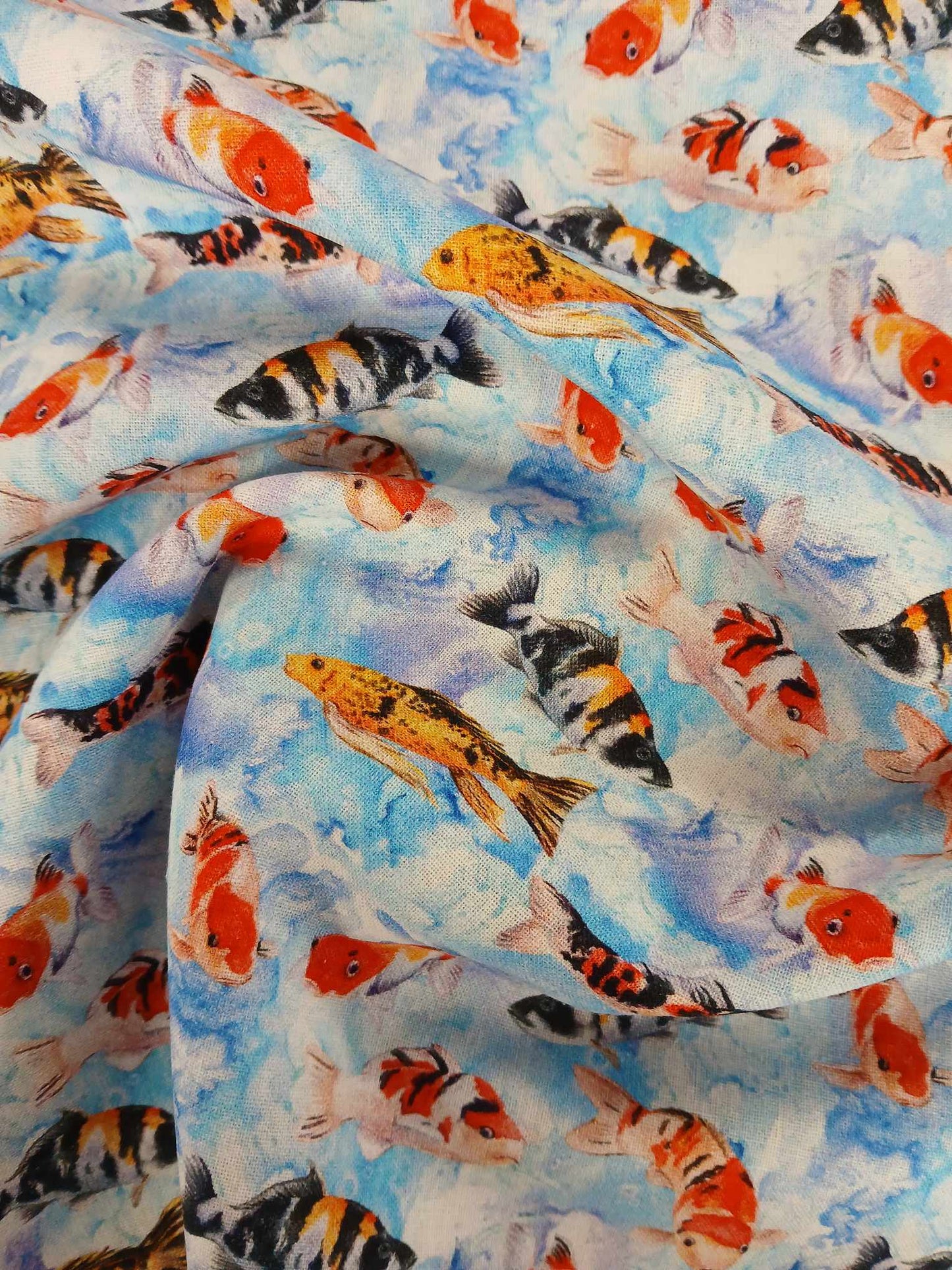 100% Cotton - Sea Life - Blue/Pink/Black - 54" Wide - Sold By the Metre