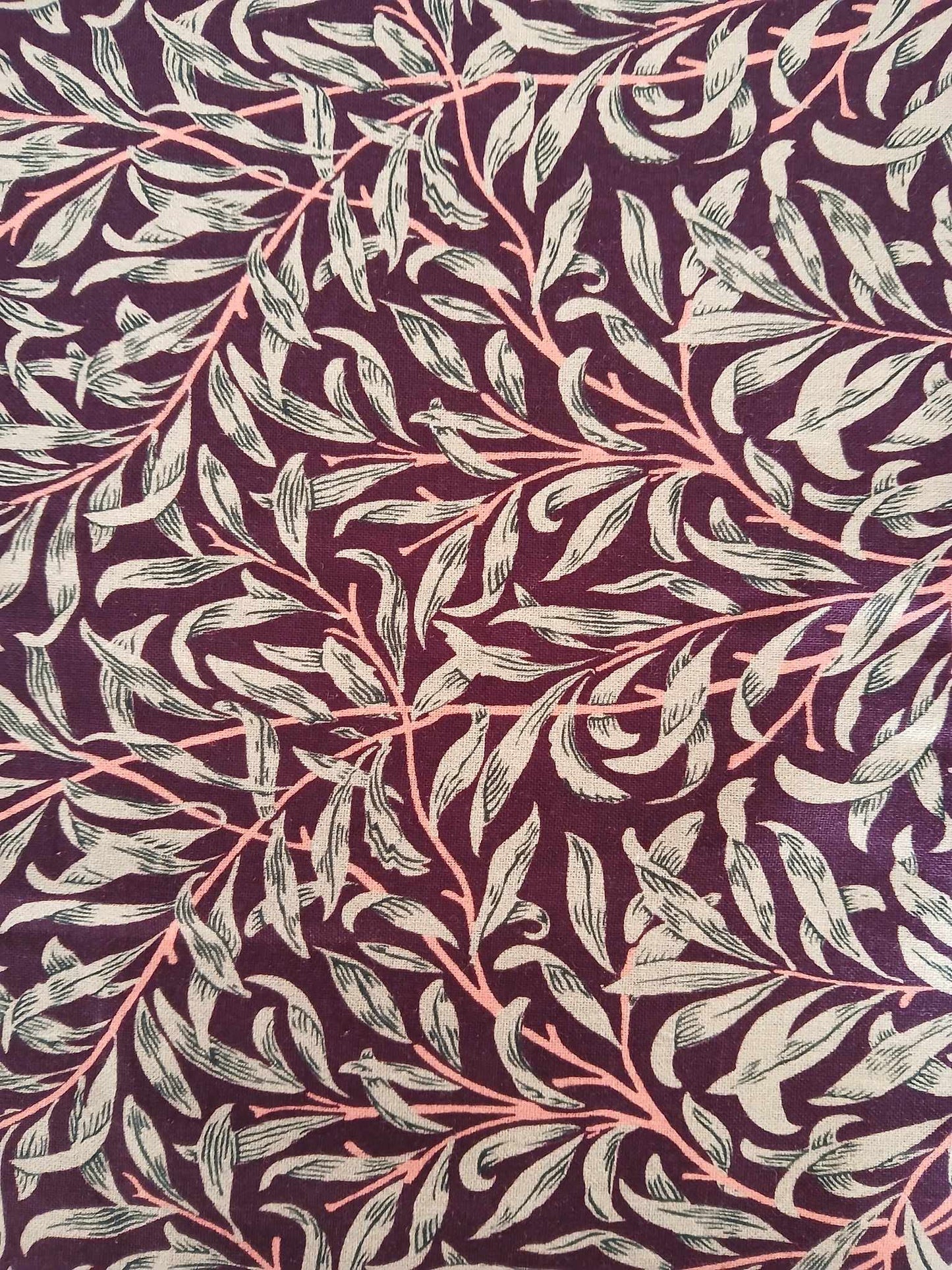 100% Cotton - Willow Bough - Damson - 55" Wide - Sold By the Metre