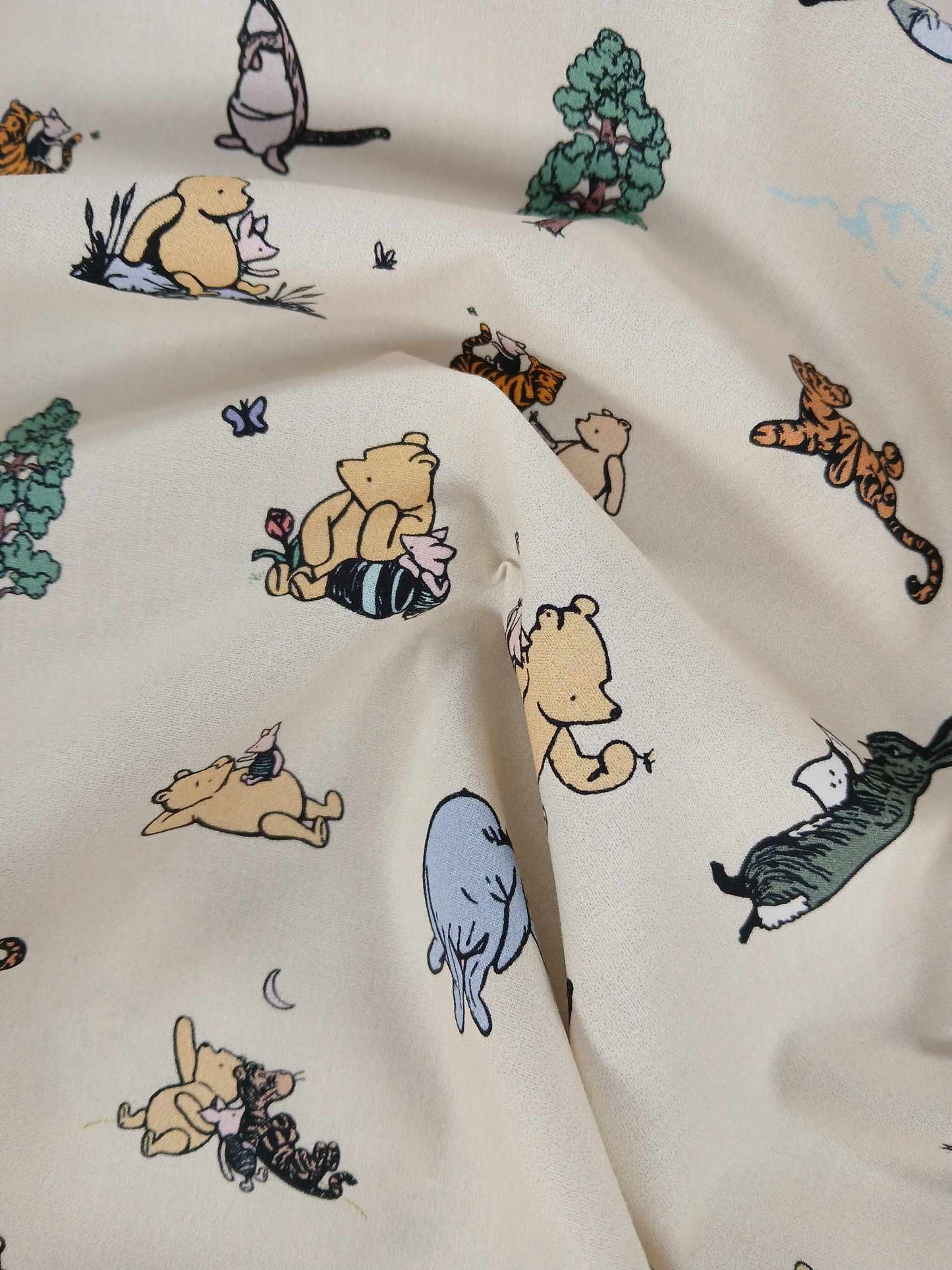 100% Cotton - Winnie and Friends - Cream - 45" Wide - Sold By the Metre