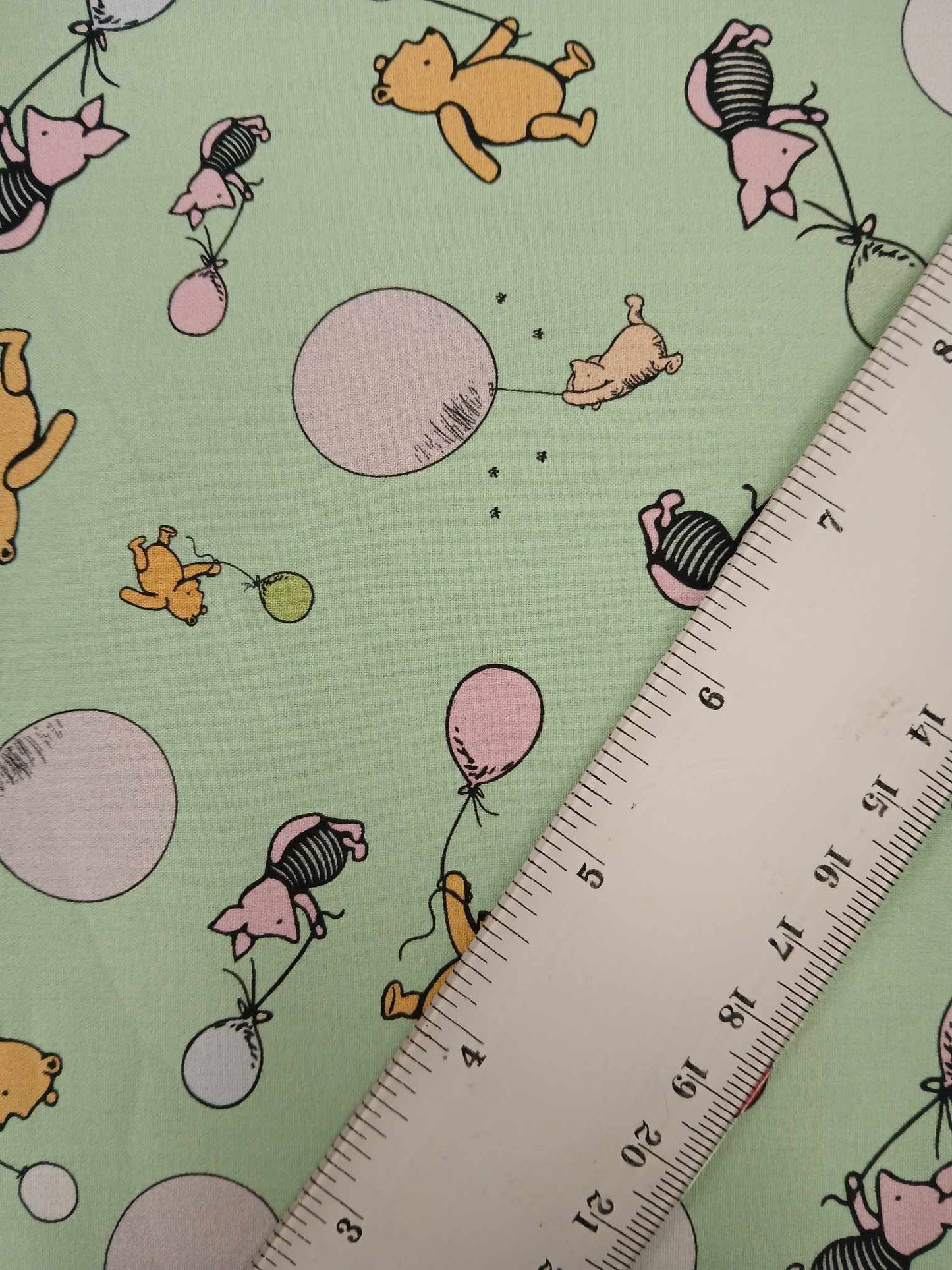 100% Cotton - Winnie and Friends - Mint - 45" Wide - Sold By the Metre