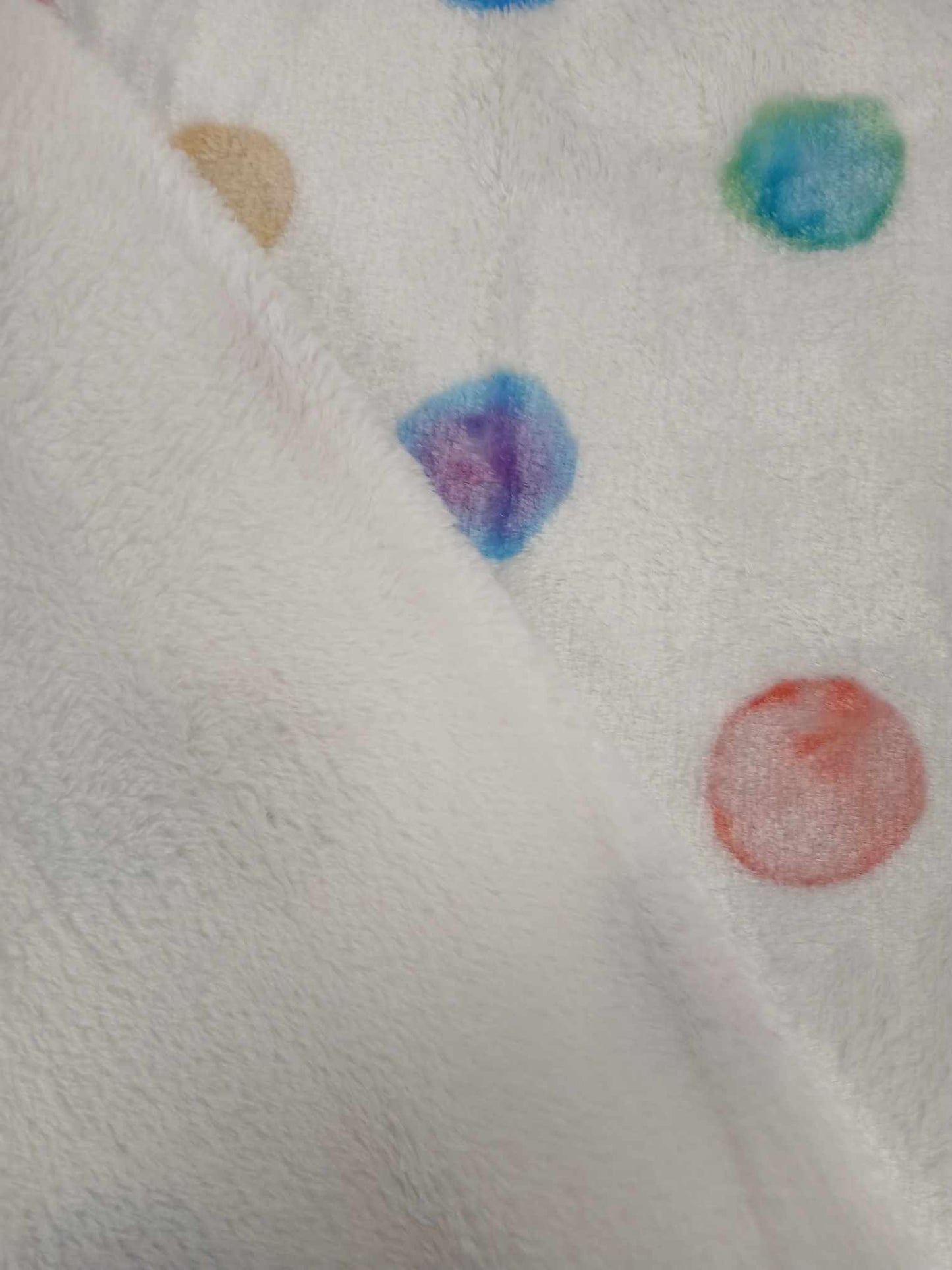 Cuddle Fleece - Spots - White/Blue/Green - 62" Wide - Sold By the Metre