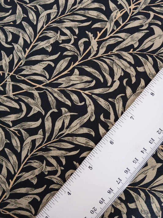 100% Cotton - Willow Bough - Ebony - 55" Wide - Sold By the Metre