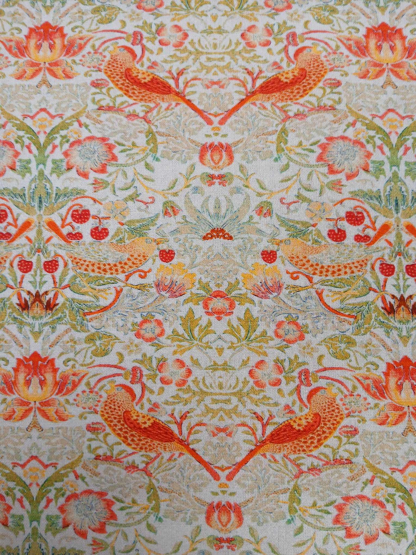 100% Cotton - Strawberry Thief - Silver - 55" Wide - Sold By the Metre