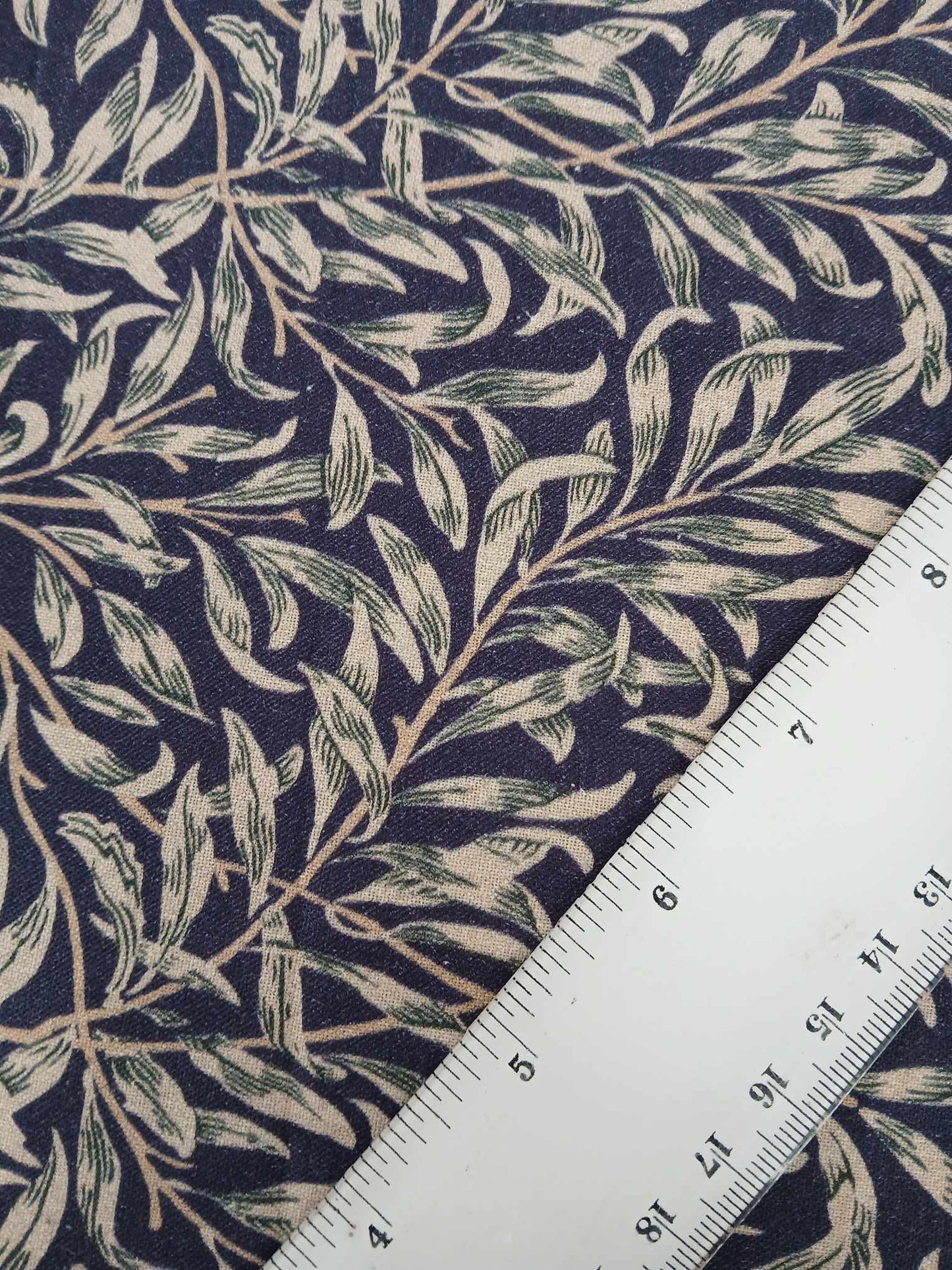100% Cotton - Willow Bough - Navy - 55" Wide - Sold By the Metre