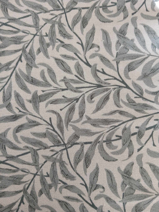 100% Cotton - Willow Bough - Silver - 55" Wide - Sold By the Metre
