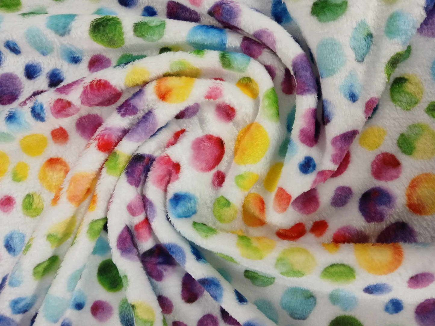Cuddle Fleece - Spots - Multicoloured - 62" Wide - Sold By the Metre