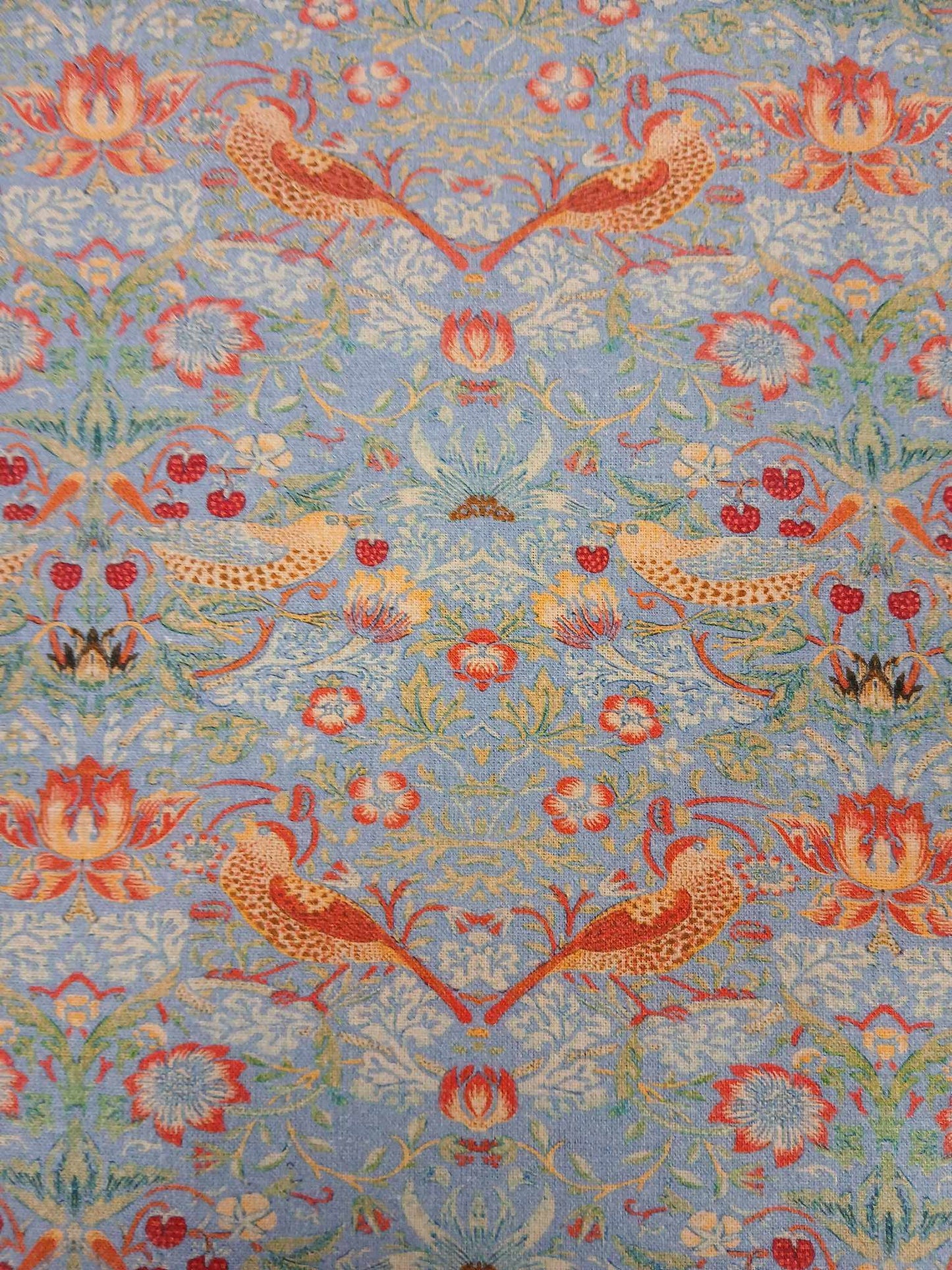 100% Cotton - Strawberry Thief - Silver - 55" Wide - Sold By the Metre