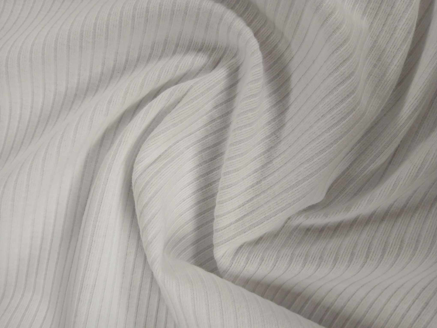 Ribbed Jersey - White - 67" Wide - Sold By the Metre