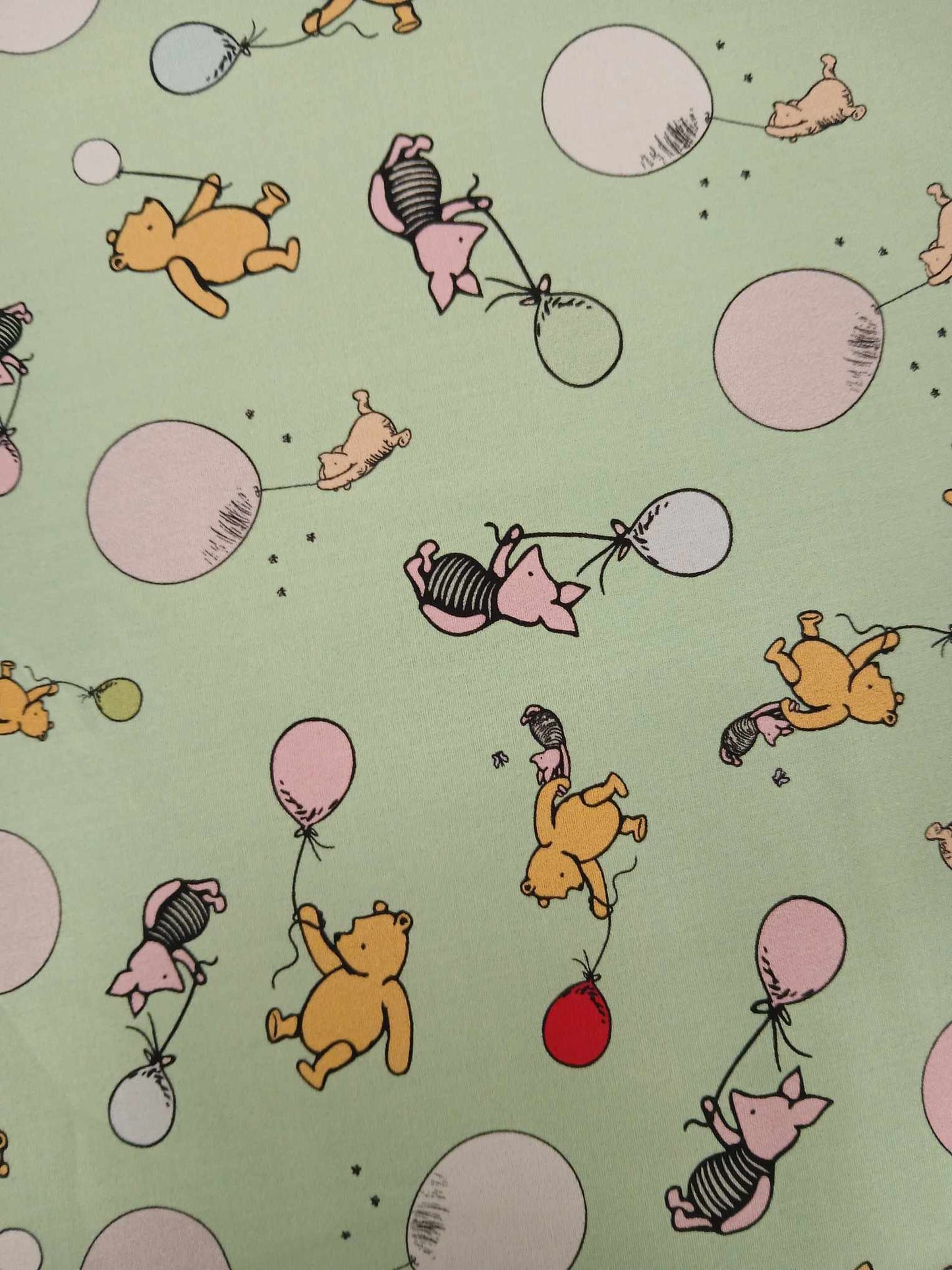 100% Cotton - Winnie and Friends - Mint - 45" Wide - Sold By the Metre